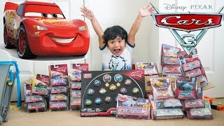 Giant Disney Cars 3 Toy Haul and Unboxing  Lightning McQueen Piston Cup Racers Toy Collection [upl. by Kentiga]