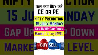 15 July Nifty Prediction Monday market Kaise Rahenga Up yaa Down youtubeshorts stockmarketindia [upl. by Llerahc]