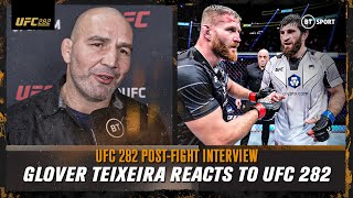 Glover Teixeira reacts to Jan Blachowicz v Magomed Ankalaev at UFC 282  Postfight interview [upl. by Annabal]