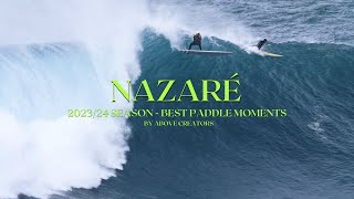 Top Paddle Big Wave Surfing Moments at Nazaré 202324  Epic Sessions [upl. by Ives]