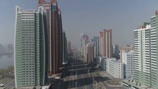 Rare Drone footage over Pyongyang in North Korea empty streets  Exclusivekoryogroup pyongyang [upl. by Hadeehsar87]