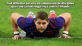 Paul Willemse passera en commission de discipline après son carton rouge reçu contre lIrlande [upl. by Sunda719]