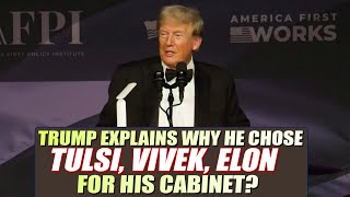 LIVE Donald Trump explains why he chose Tulsi Gabbard Vivek Ramaswamy Elon Musk for his Cabinet [upl. by Tildi]