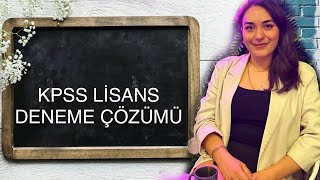 KPSS LİSANS DENEME ÇÖZÜMÜ [upl. by Eyaf]