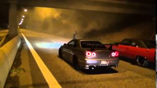 Nissan Skyline R34 GTR V Spec 2 VS DODGE dart muscle car [upl. by Jeminah404]