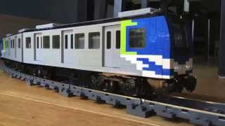 LEGO Canada Line public transit custom model train on elevated layout [upl. by Nathan]