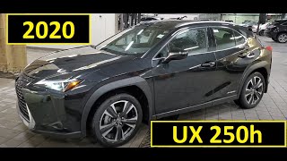 2020 Lexus UX 250h Luxury Package in Caviar Black Review of Features and Walk Around [upl. by Hollyanne234]