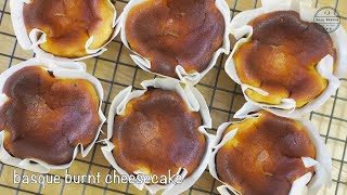 Basque Burnt Cheesecake  Mini Burnt Cheesecake  Secret ingredient ASMR [upl. by Huan]