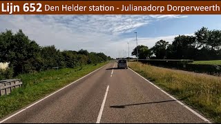 Lijn 652 Den Helder Station  Julianadorp Dorperweerth [upl. by Kcin]