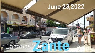 Laganas Zante Main Strip Day time June 23 2022  2pm [upl. by Mikiso]