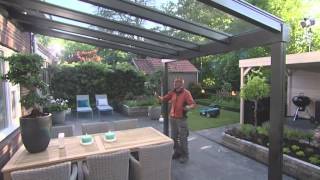 Terrado glas overkapping met zonwering bij Robs grote Tuinverbouwing [upl. by Ekard]