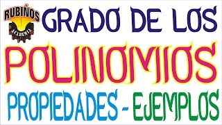 Grado de Monomios y Polinomios  Propiedades y Ejemplos [upl. by Nazler261]