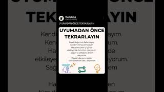 UYUMADAN ÖNCE TEKRARLAYINKendi değerimin farkındayım Kendimi ihmal etmiyorum Hayatıma beni iyi yön [upl. by Rohpotsirhc]