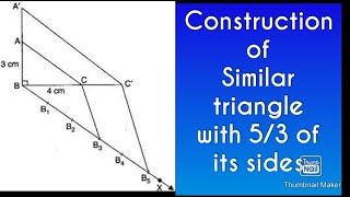 Construction of Similar Triangle with 53 of its sides సరూప త్రిభుజం నిర్మించుట [upl. by Panaggio]