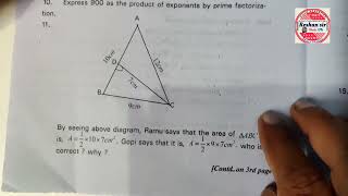 7th Class SA2 MATHEMATICS Government Question Paper [upl. by Eniluap]