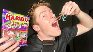 ASMR  Sour Spaghetti Gummy Mukbang [upl. by Nivlag]