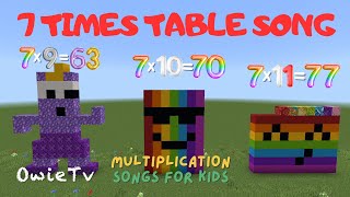 7 Times Table Song  Multiplication Songs for Kids  Minecraft Numberblocks Counting Songs [upl. by Darci]