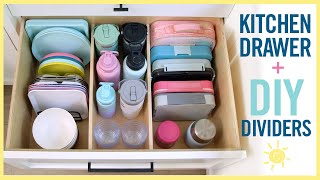 ORGANIZE  Kitchen Drawers  DIY Dividers SATISFYING [upl. by Lianna]