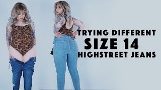 TRYING DIFFERENT SIZE 14 HIGHSTREET JEANS [upl. by Bores]