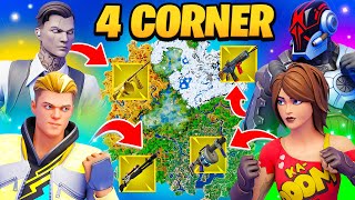 The MYTHIC 4 CORNER Challenge in Fortnite [upl. by Reinke]