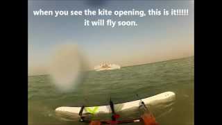 Flysurfer speed3 21 water relaunch in light wind [upl. by Aerbas]