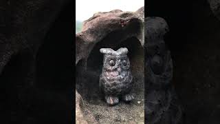 火焰石  螢光方納石貓頭鷹  Yooperlite  Syenite Rock Owl [upl. by Maxima]