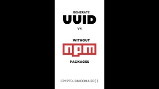 Generate UUID v4 without any library or package shorts [upl. by Aivonas]