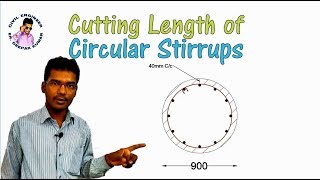 Cutting Length of Circular Stirrups  Stirrups Lengths Calculation [upl. by Aydin745]