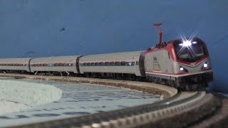 Amtrak NJ Transit amp Conrail on my HO scale Northeast Corridor Layout [upl. by Nirret673]