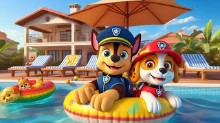 Paw Patrol Ultimate Rescue  Chase and Marshall Take a Pool Bath at a Luxury Resort💥Very Funny Story [upl. by Kelcie]