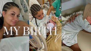 LABOR amp DELIVERY VLOG real amp raw  induced at 40weeks  positive birth experience  medicated birth [upl. by Akihsal]