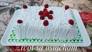 Brza Keks Torta Sa Jogurtom i Malinama Recept  Život sa osmehom [upl. by Initof]