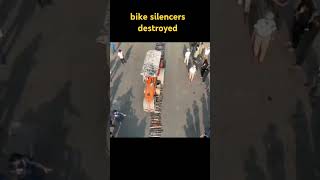 The seized 181 bike silencers that were making loud noises are destroyed in vizag with a road roller [upl. by Louls]