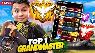 RG ZARA GAMING Freefire Live Streamgrandmaster top push [upl. by Etnelav]