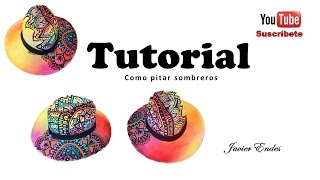 SOMBRERO PINTADO TUTORIAL MANDALA Learn to paint mandalas [upl. by Etteoj272]