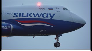 Silk Way West Airlines Boeing 747400F 4KSW888 Landing at Narita 16R  NRTRJAA [upl. by Gladdie]