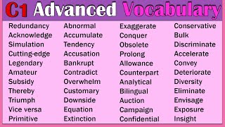 C1 Most Comprehensive Advanced Vocabulary for IELTS TOEFL and PTE Exams [upl. by Asenaj]