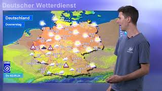 01052024 Unwetterinformation  Deutscher Wetterdienst DWD [upl. by Arihat]