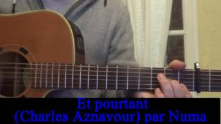 Et pourtant Charles Aznavour reprise à la guitare 1963 [upl. by Airetahs]