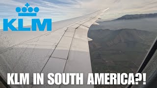 KLM IN SOUTH AMERICA Boeing 7879 Take off from Santiago de Chile [upl. by Adnoluy781]