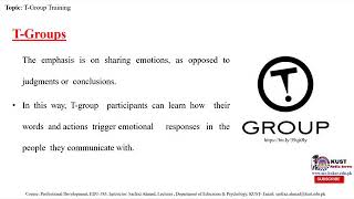 T  Group Training  Definition  Explanation [upl. by Denison558]