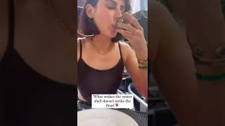 Mandana Karimi enjoying sea food MandanaKarimi Seafood Shorts food eating [upl. by Aekan589]