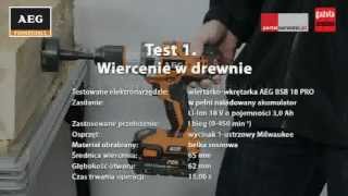 Test wiertarkowkrętarki AEG BSB 18 PRO [upl. by Arabeila]