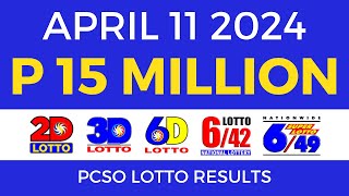 Lotto Result Today 9pm April 11 2024 PCSO [upl. by Anaitat]