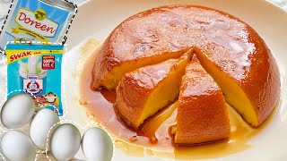 POWDERED MILK Leche Flan  3 ingredients  How to make Leche Flan 🍮 [upl. by Aneed]