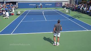 Roger Federer v Some Guy 2018 US Open practice 4K [upl. by Ainola]