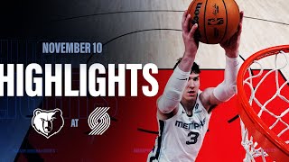 Memphis Grizzlies Highlights vs Portland Trail Blazers [upl. by Alieka397]