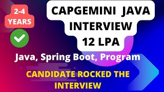 Capgemini Java Interview 3 Years Selected [upl. by Nyledam]