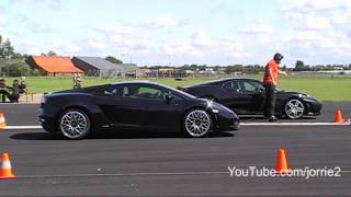 LP560 vs F430 airstrip dragrace [upl. by Adon]