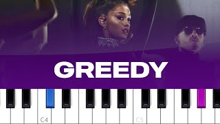 Ariana Grande  Greedy piano tutorial [upl. by Giacamo]